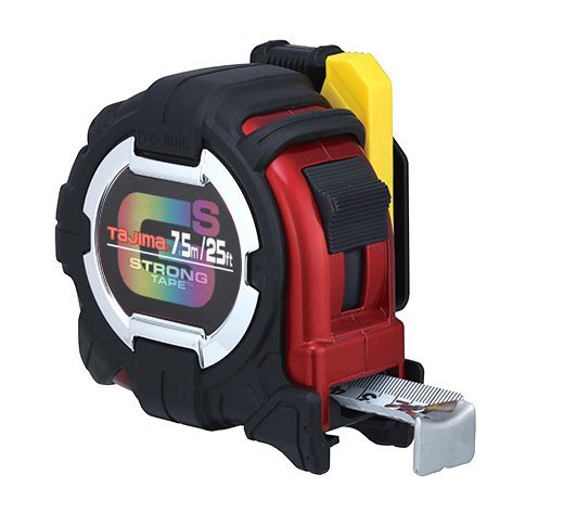 Tajima GSSF-25/7.5mBW GS-Lock With Safety Belt Holder Standard and Metric Scale 25-ft. 75m Tape Measure