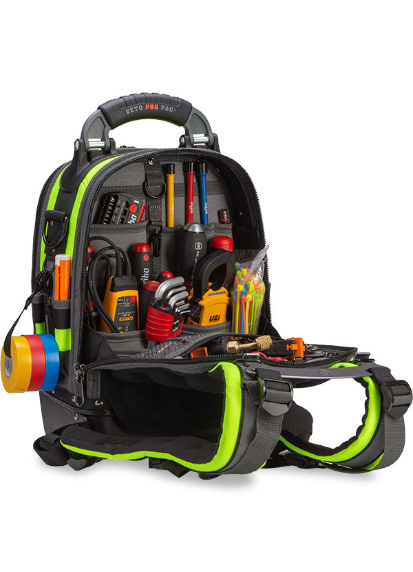 Veto Pro Pac Tech Pac MC Hi-Viz Yellow Compact Service Tech Tool Backpack