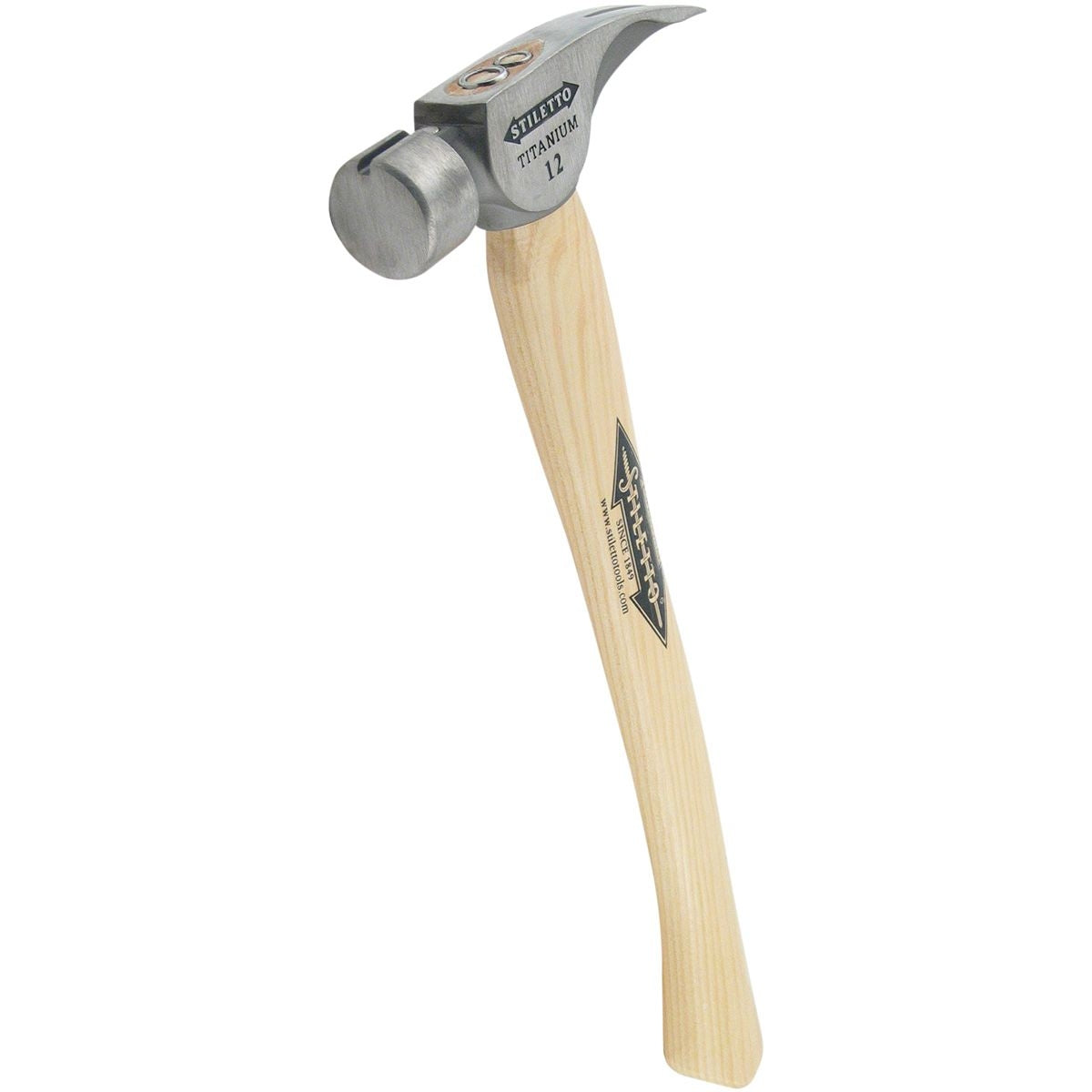 Stiletto TI12SC 12 oz Titanium Smooth Face Hammer with 18-in. Curved Hickory Handle