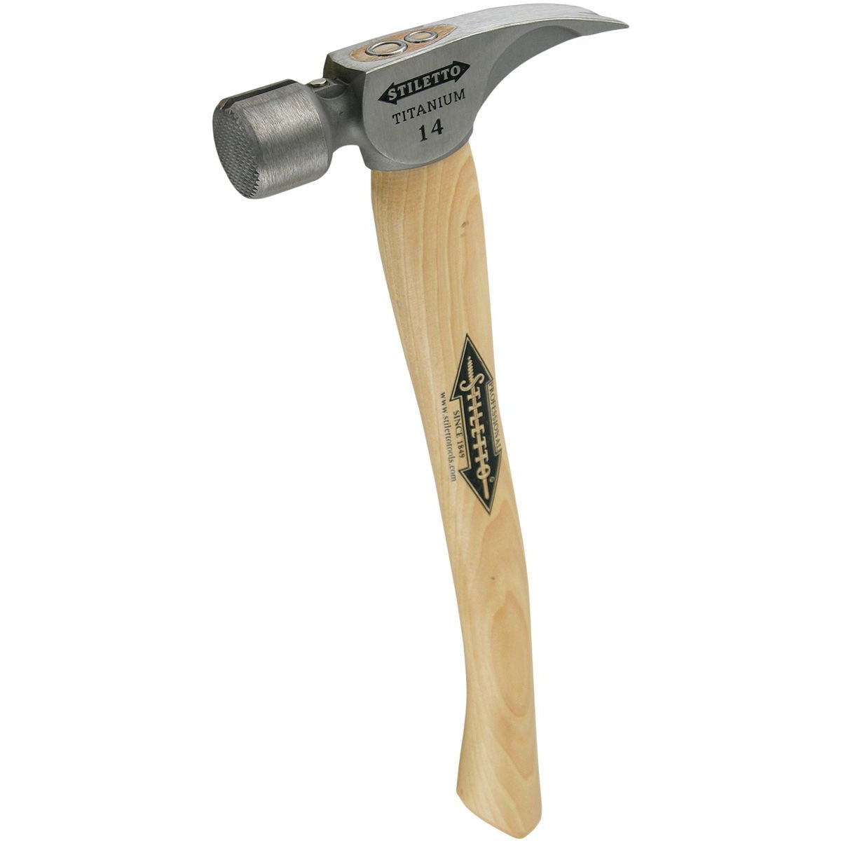 Stiletto TI14MC 14 oz Titanium Milled Face Hammer with 18-in. Curved Hickory Handle