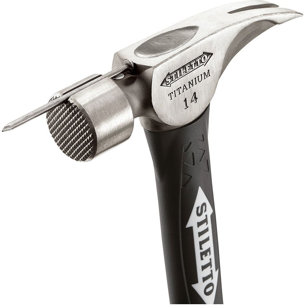 Stiletto TI14MC-F 14 oz Titanium Milled Face Hammer with 16-in. Hybrid Fiberglass Handle