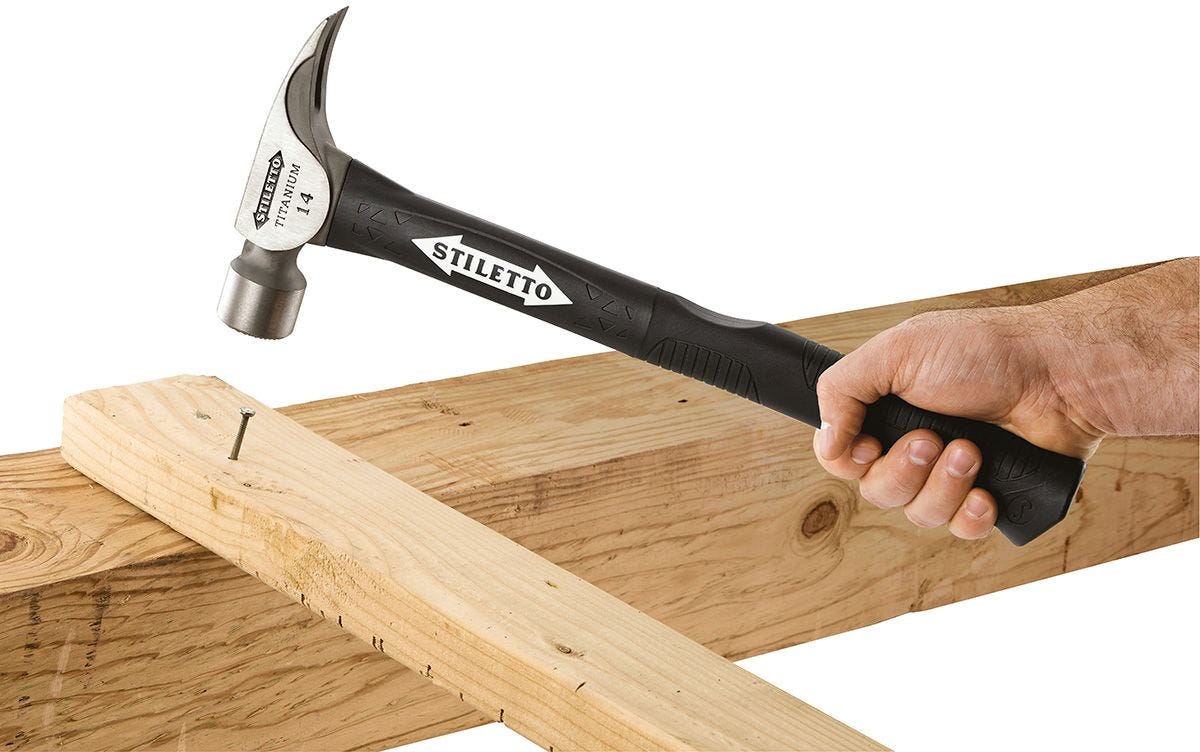 Stiletto TI14MC-F 14 oz Titanium Milled Face Hammer with 16-in. Hybrid Fiberglass Handle