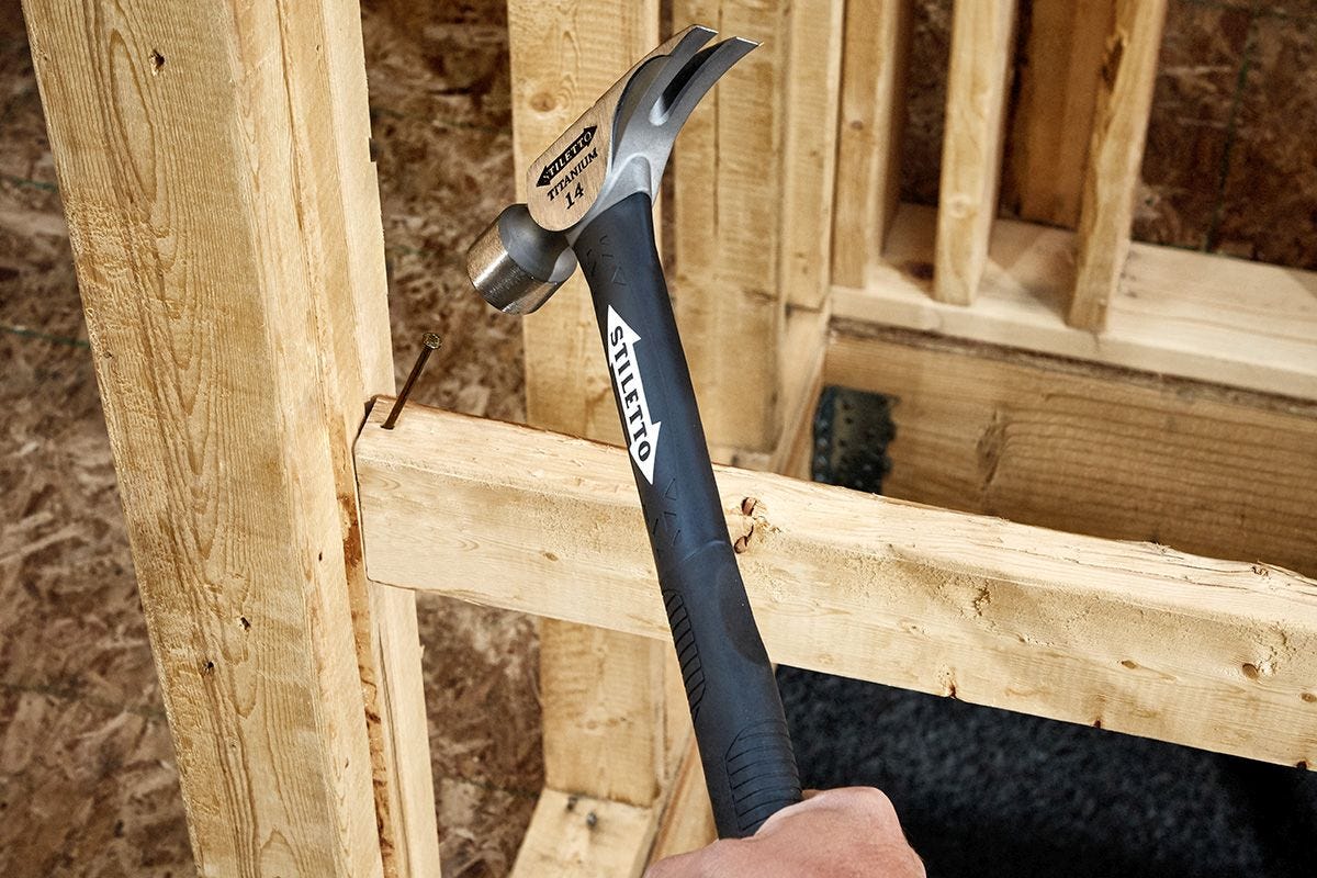 Stiletto TI14MC-F 14 oz Titanium Milled Face Hammer with 16-in. Hybrid Fiberglass Handle