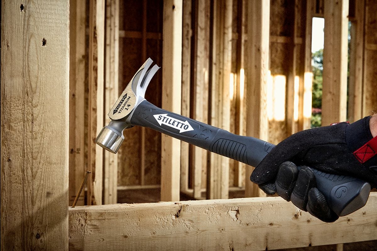 Stiletto TI14MC-F 14 oz Titanium Milled Face Hammer with 16-in. Hybrid Fiberglass Handle