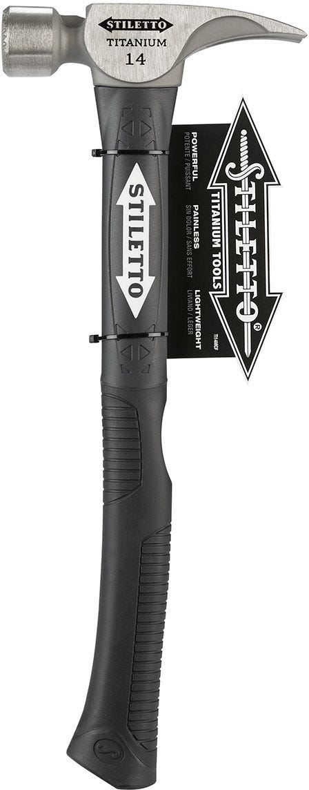Stiletto TI14MC-F 14 oz Titanium Milled Face Hammer with 16-in. Hybrid Fiberglass Handle