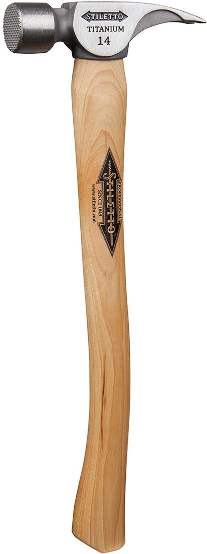 Stiletto TI14MC 14 oz Titanium Milled Face Hammer with 18-in. Curved Hickory Handle