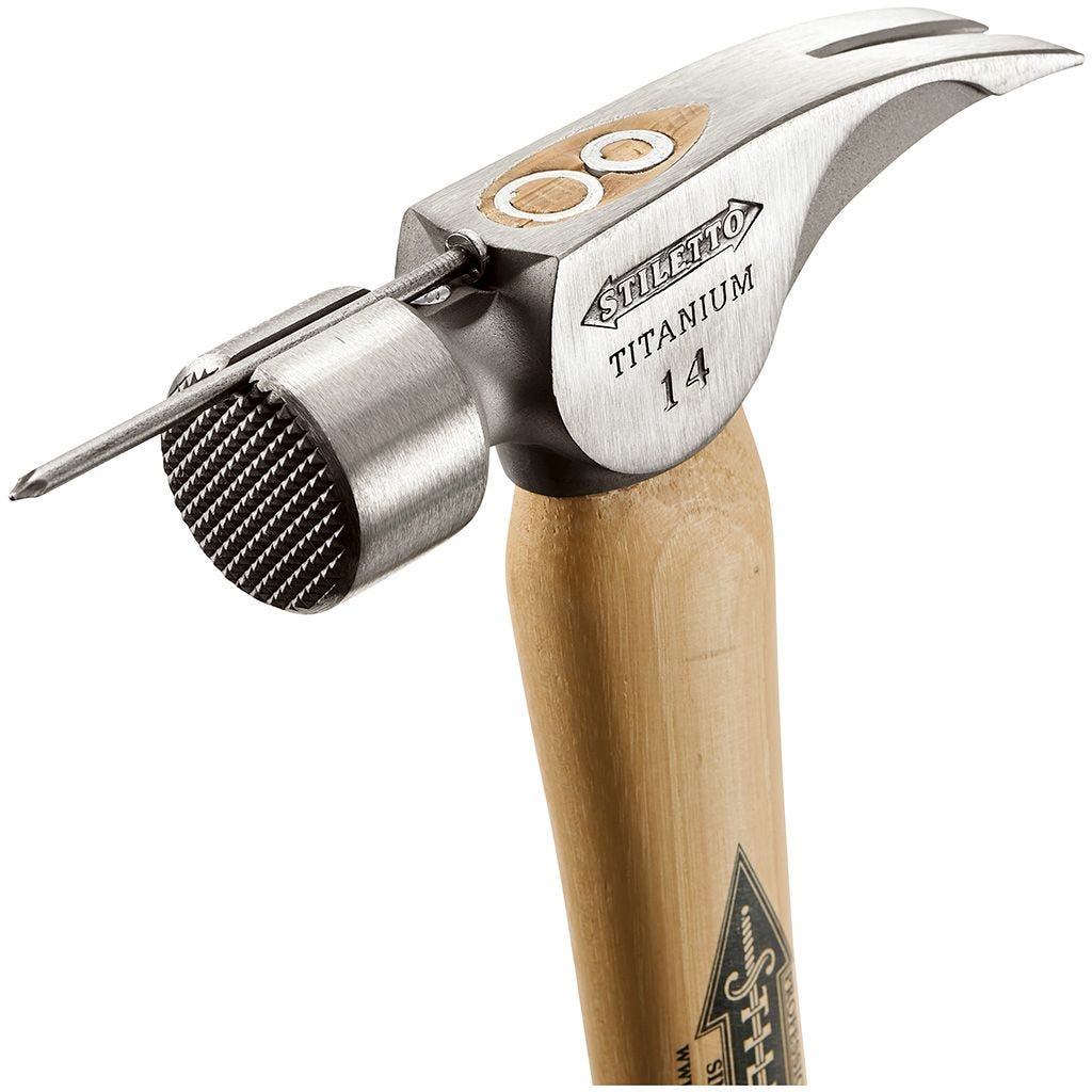 Stiletto TI14MC 14 oz Titanium Milled Face Hammer with 18-in. Curved Hickory Handle