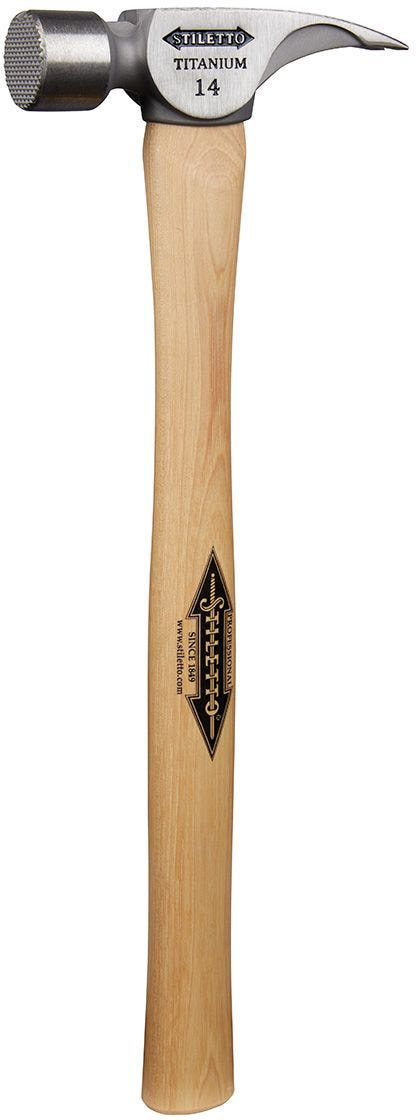 Stiletto TI14MS 14 oz Titanium Milled Face Hammer with 18-in. Straight Hickory Handle