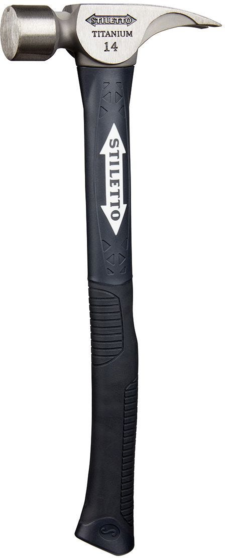 Stiletto TI14SC-F 14 oz Titanium Smooth Face Hammer with 16-in. Hybrid Fiberglass Handle