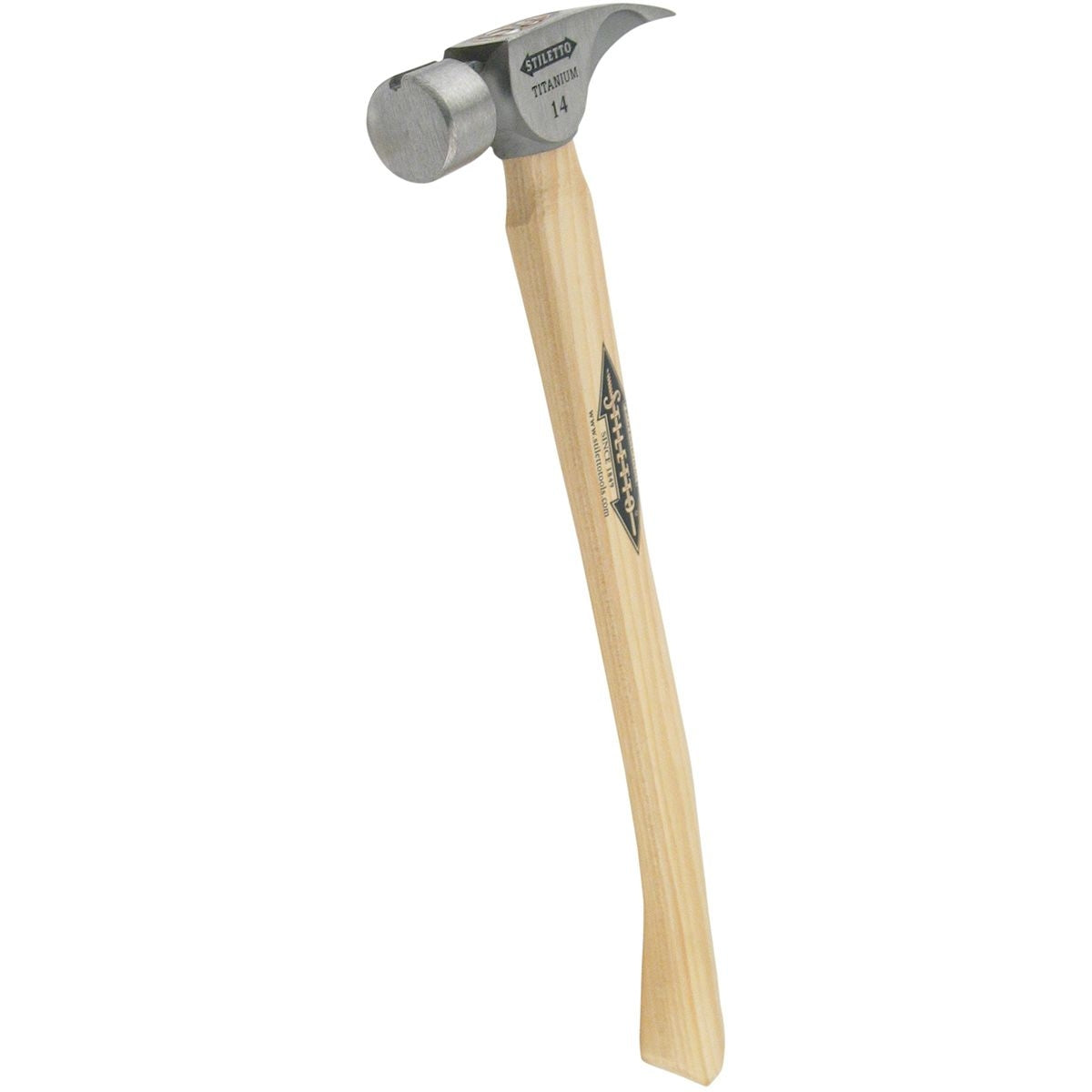 Stiletto TI14SC 14 oz Titanium Smooth Face Hammer with 18-in. Curved Hickory Handle
