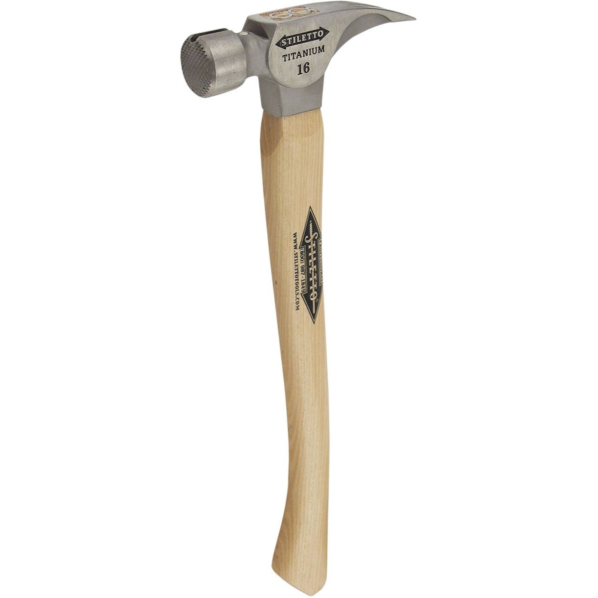 Stiletto TI16MC 16 oz Titanium Milled Face Hammer with 18-in. Curved Hickory Handle