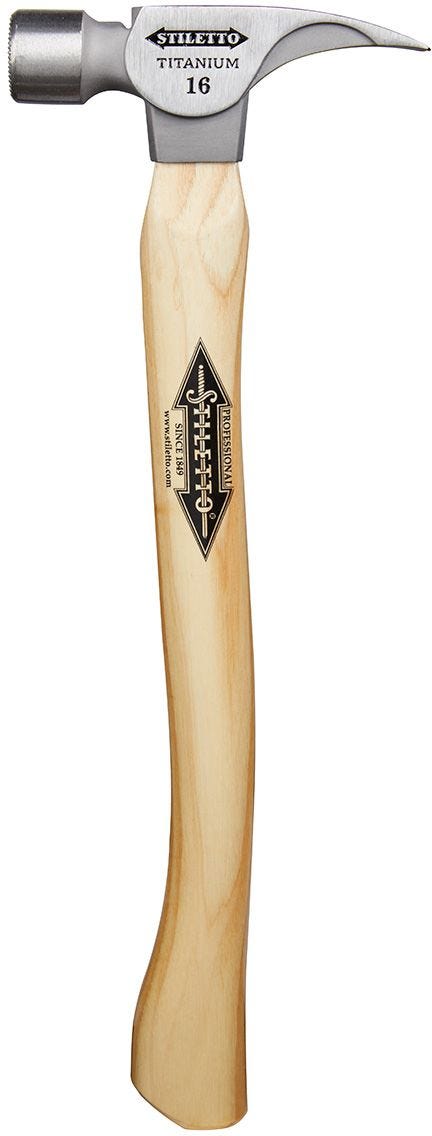Stiletto TI16MC 16 oz Titanium Milled Face Hammer with 18-in. Curved Hickory Handle