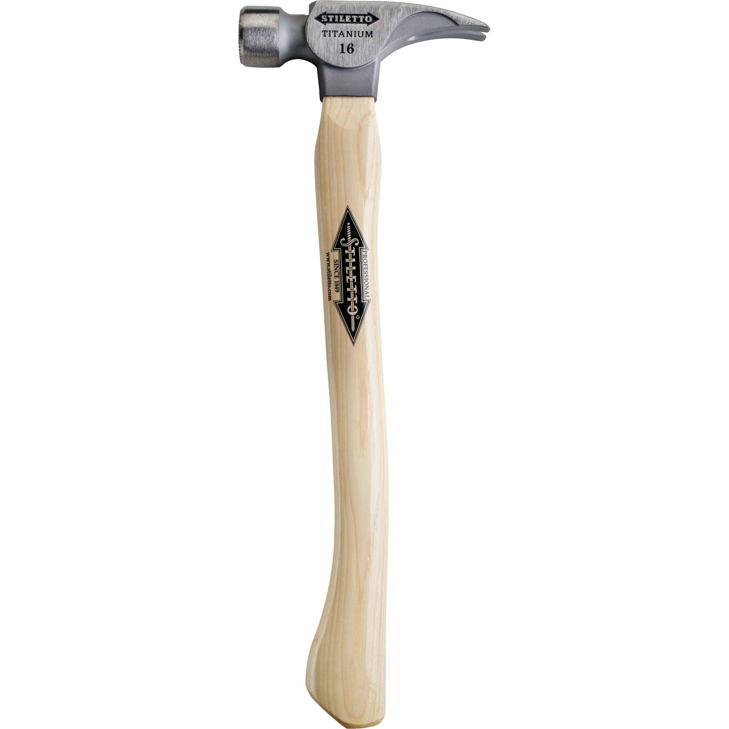 Stiletto TI16SC 16 oz Titanium Smooth Face Hammer with 18-in. Curved Hickory Handle