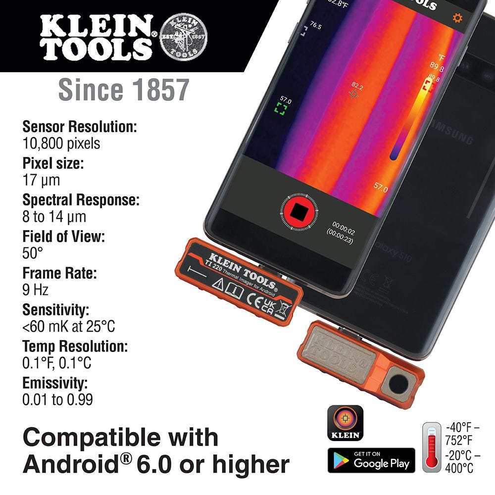 Klein Tools TI220 Thermal Imager for Android