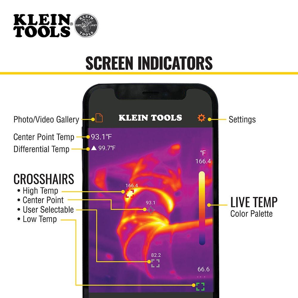 Klein Tools TI222 Thermal Imager for iOS