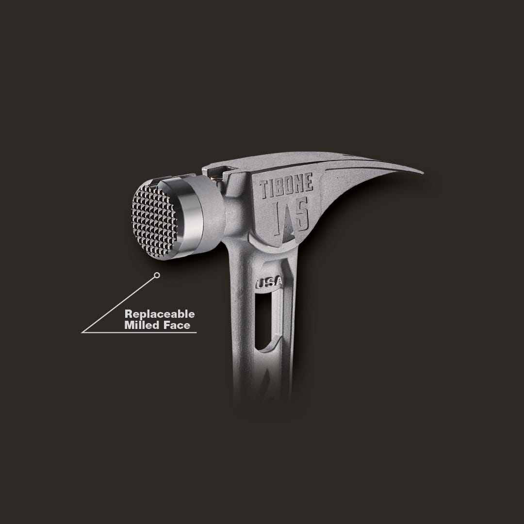 Stiletto TIB15MC STILETTO TIBONE 15oz Milled/Curved Titanium Framing Hammer