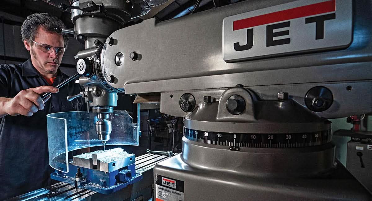Jet 691050 JTM-1050VS2 Variable Speed Mill with LED Worklamp and Spindle Guard, 230/460V, 3Ph