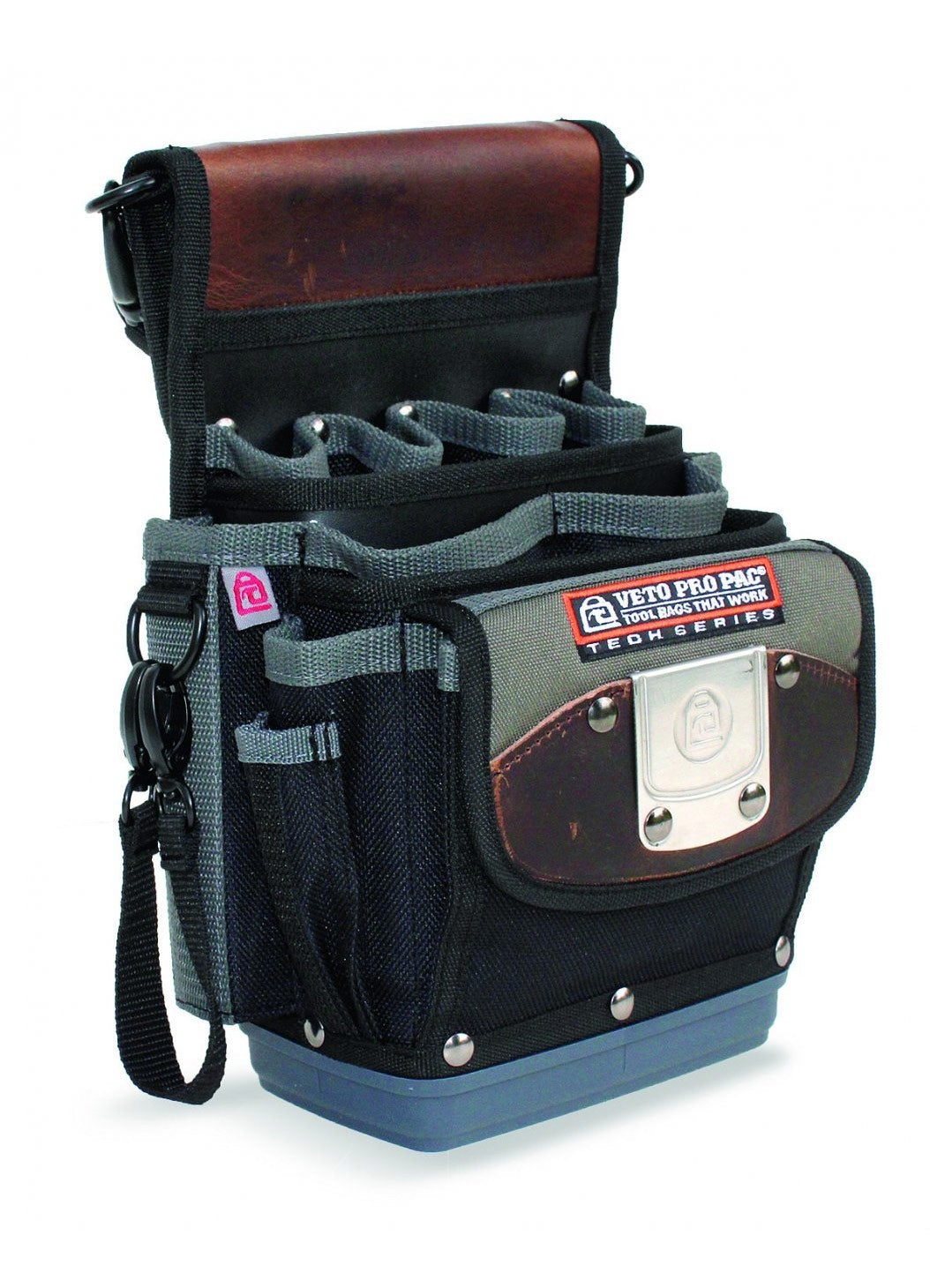 Veto Pro Pac TP4B Clip On Tool Pouch with WIHA 3-Piece Classic Grip Plier/Cutter Set and 7-Piece TerminatorBlue 2-in. Impact Bit Set