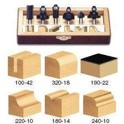 Timberline TRS-240 6-Piece All-Purpose 1/4" Shank Router Bit Set