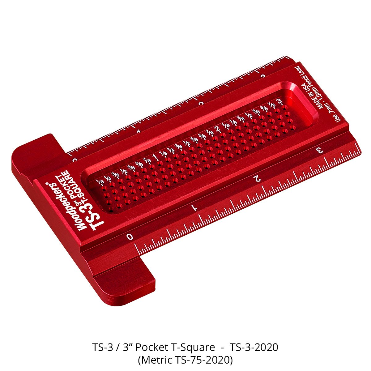 Woodpeckers TS-75-2020 Pocket T-Square, 75mm