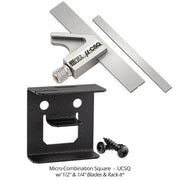 Woodpeckers UCSQ Micro-Combination Square Set w/ 1/2" & 1/4" Blades & Rack-It