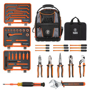 Klein Tools UTINSKIT power utility insulated tool set with 1000V insulated hand tools, cases and tool bag