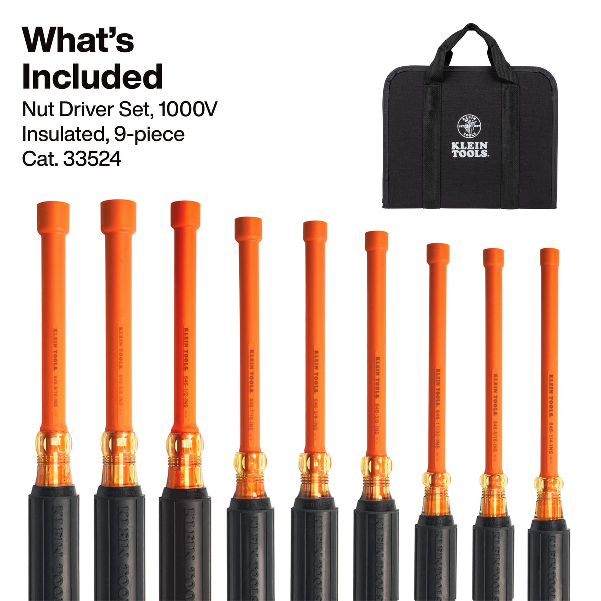 Klein Tools UTINSKIT insulated hand tools sized for use with Class 2 rubber gloves