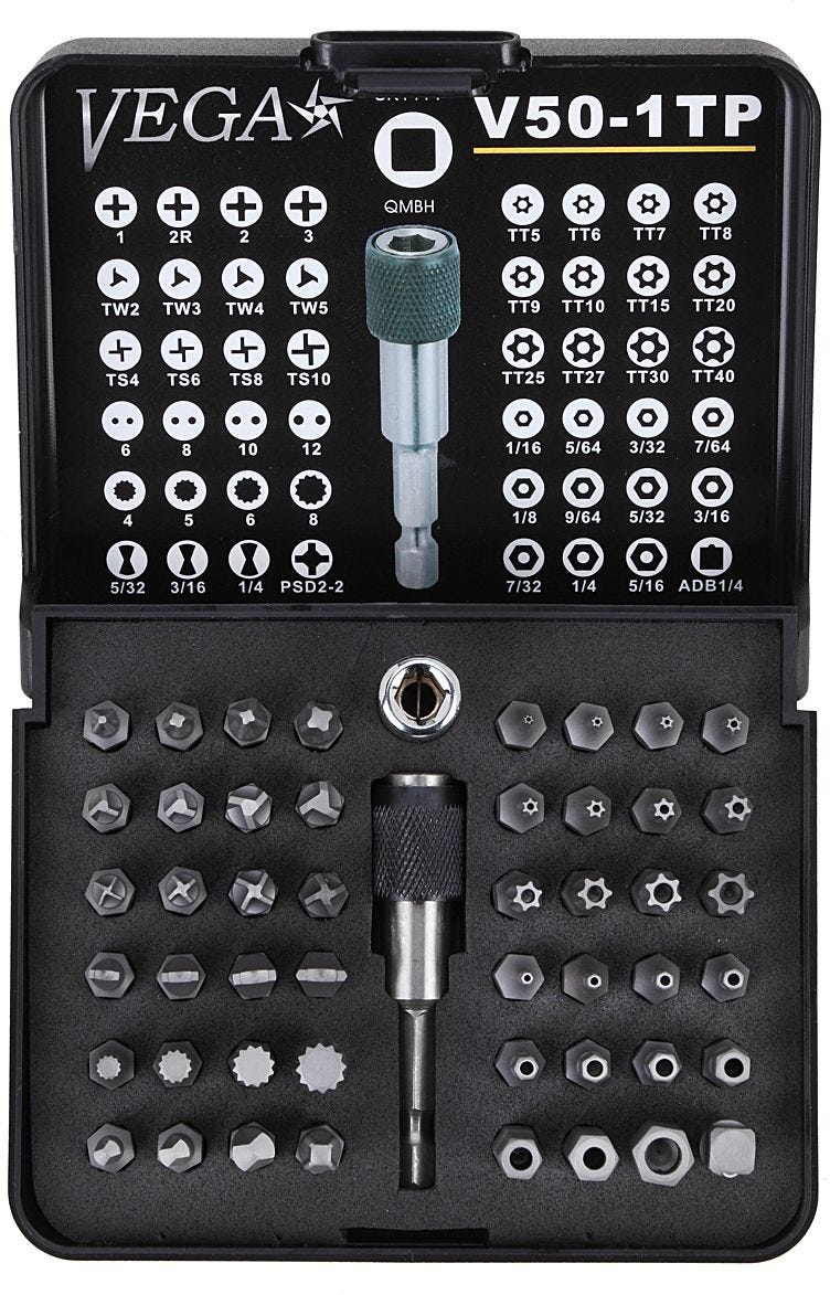 Vega V50-1P 50pc Driver Bit Set