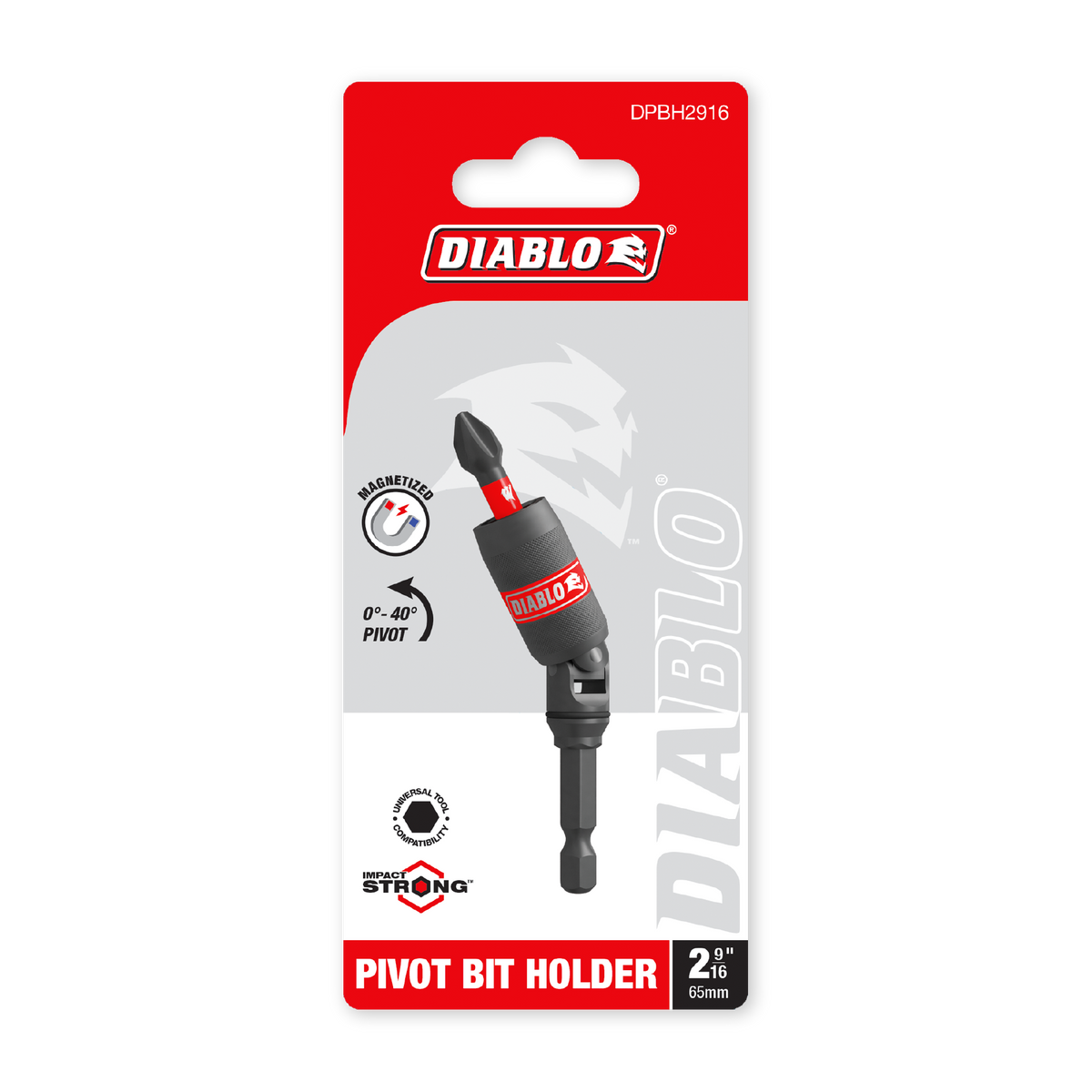 Diablo 2-3/8 in. Pivot Bit Holder (DPBH2916) in retail packaging