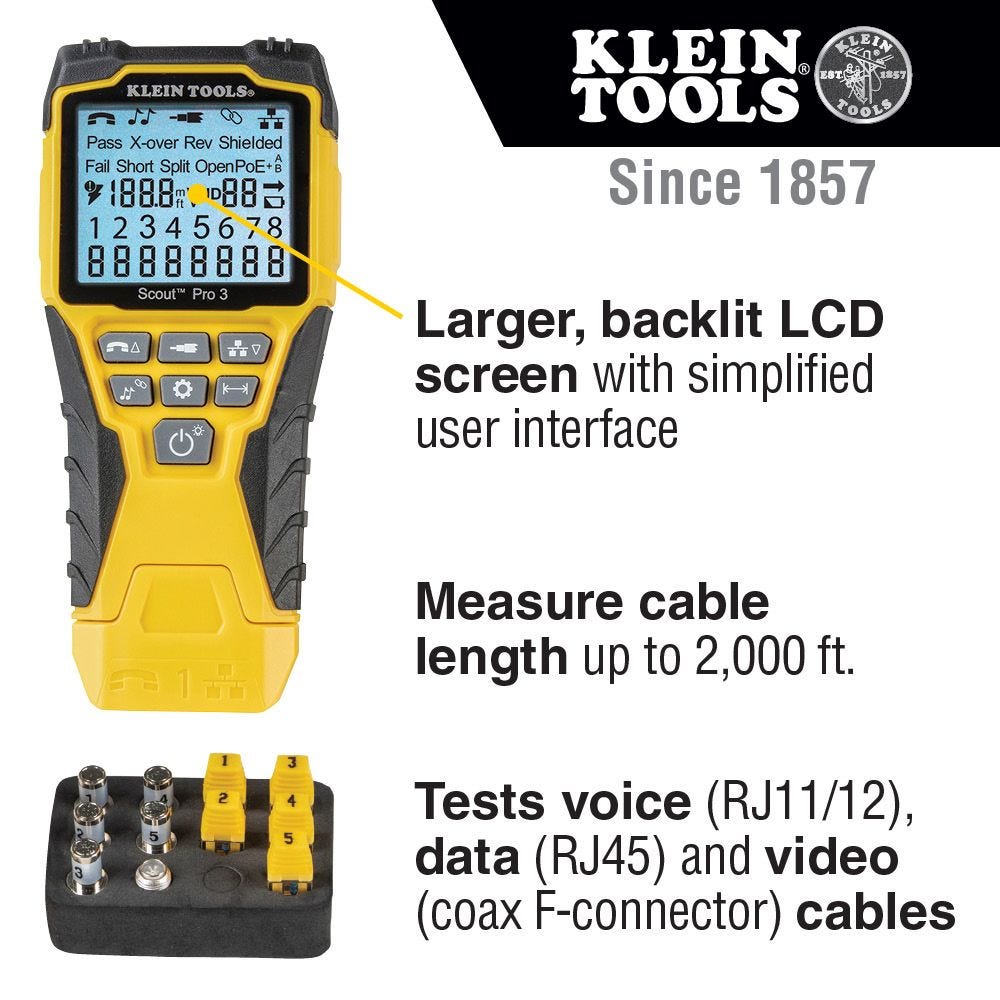 Klein Tools VDV501-851 Scout Pro 3 Cable Tester Kit
