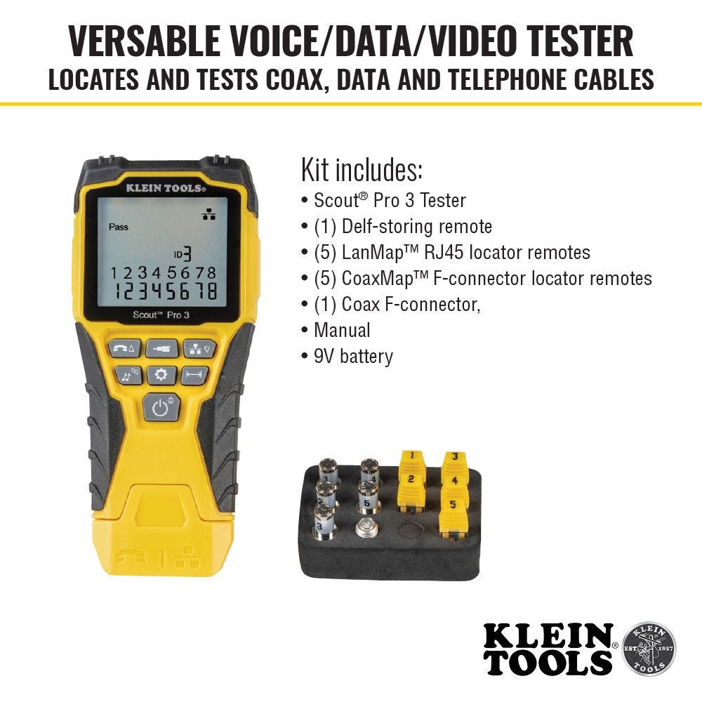 Klein Tools VDV501-851 Scout Pro 3 Cable Tester Kit