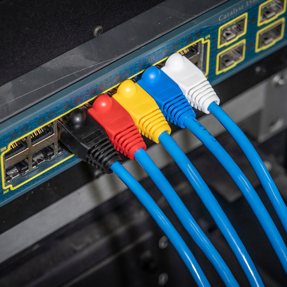 Klein VDV824-650 strain relief boots on RJ45 patch cables
