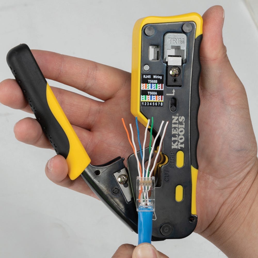 Klein Tools Compression Crimper with Coax Cable Stripper and Wire Strippers