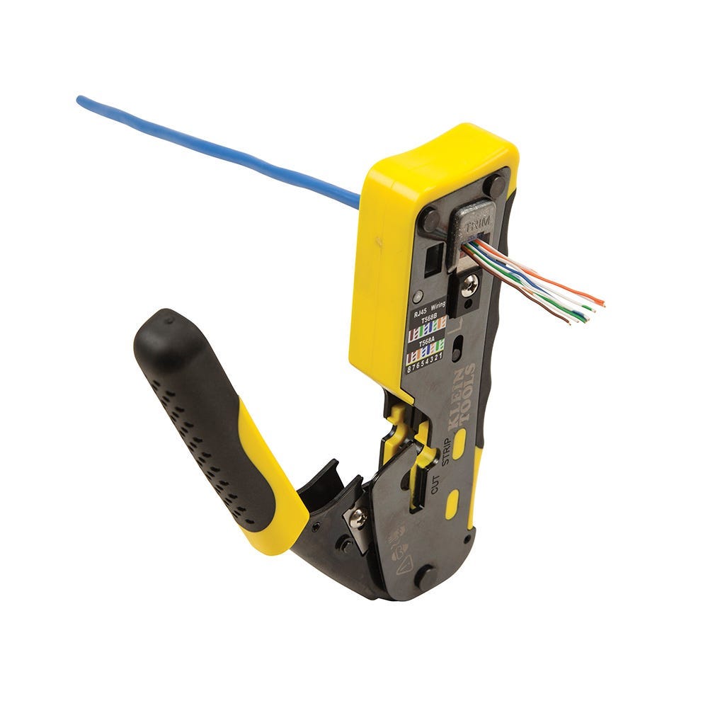 Klein Tools Compression Crimper with Coax Cable Stripper and Wire Strippers