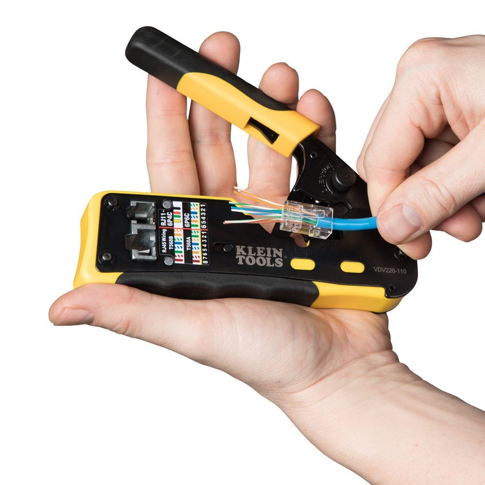 Klein Tools Compression Crimper with Coax Cable Stripper and Wire Strippers