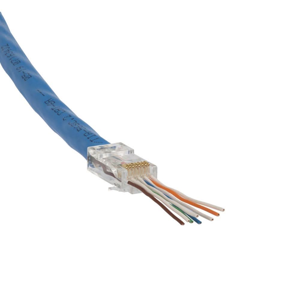 Klein Tools Pass-Thru Modular Data Plugs, RJ45-CAT6A, UTP (250-Pack)