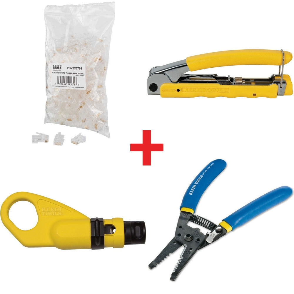 Klein Tools Compression Crimper with Coax Cable Stripper and Wire Strippers