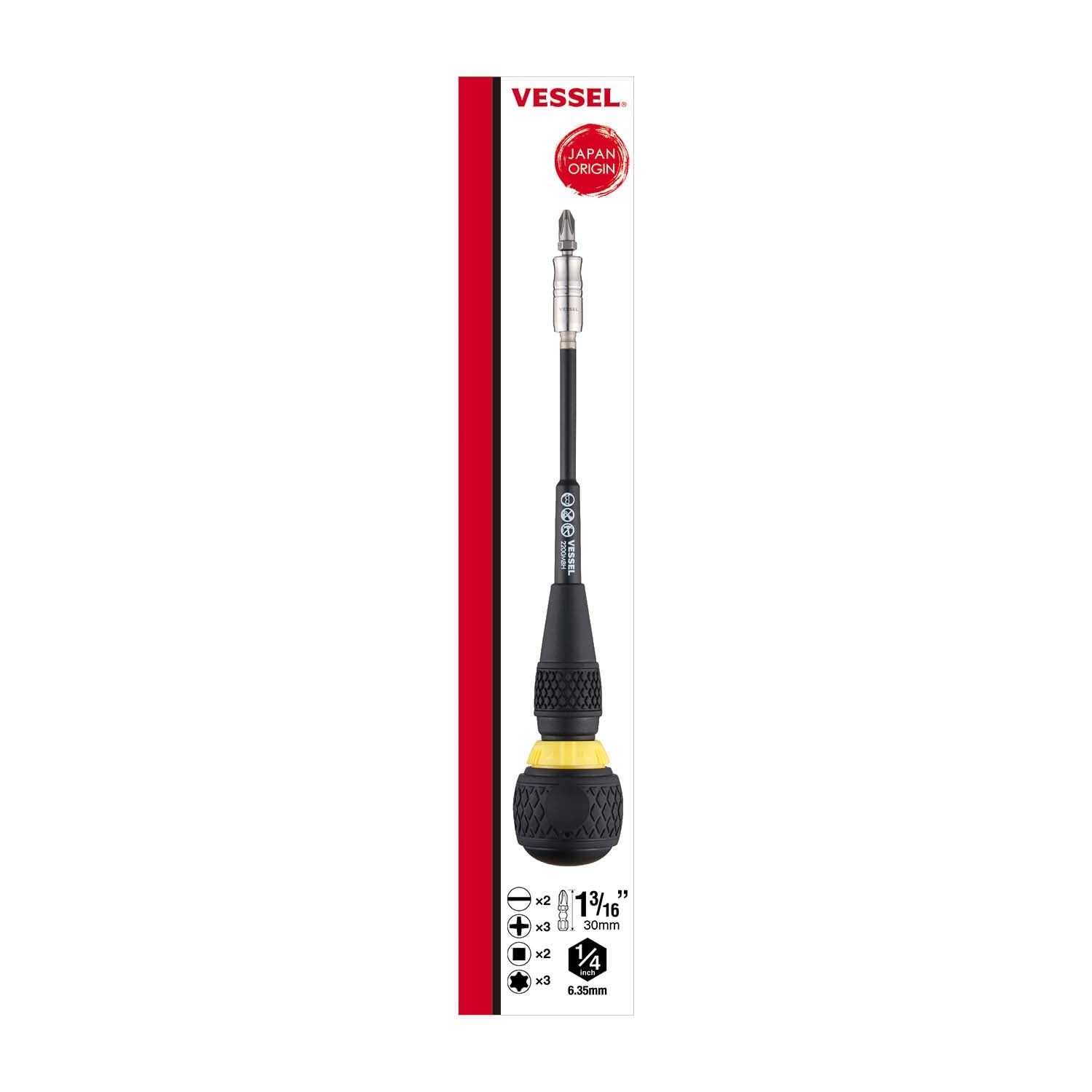 Vessel 2200MBH120K01 BALL GRIP™ Interchangeable Ratchet Screwdriver