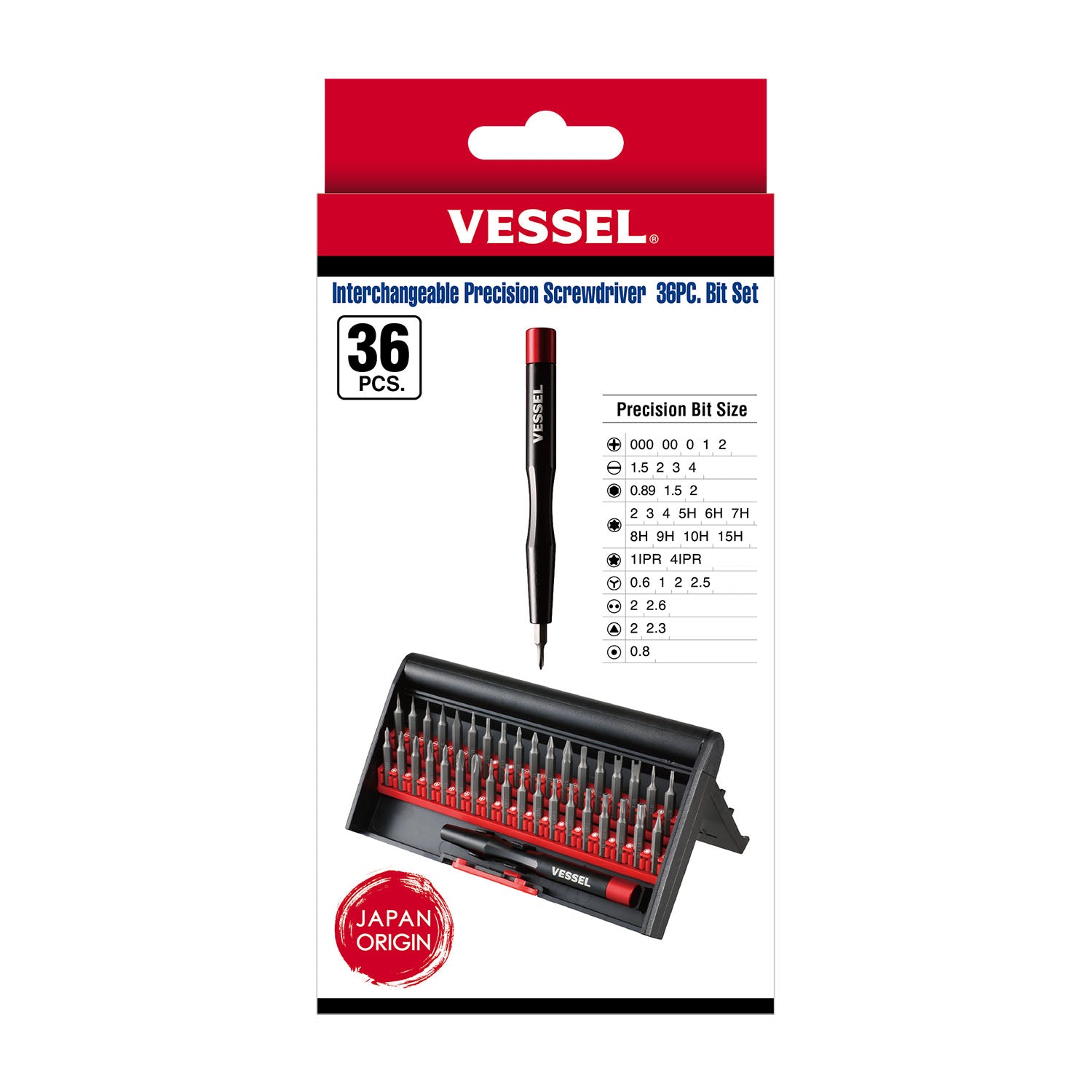 Vessel 9836U Interchangeable precision Screwdriver 36-Piece Bit Set