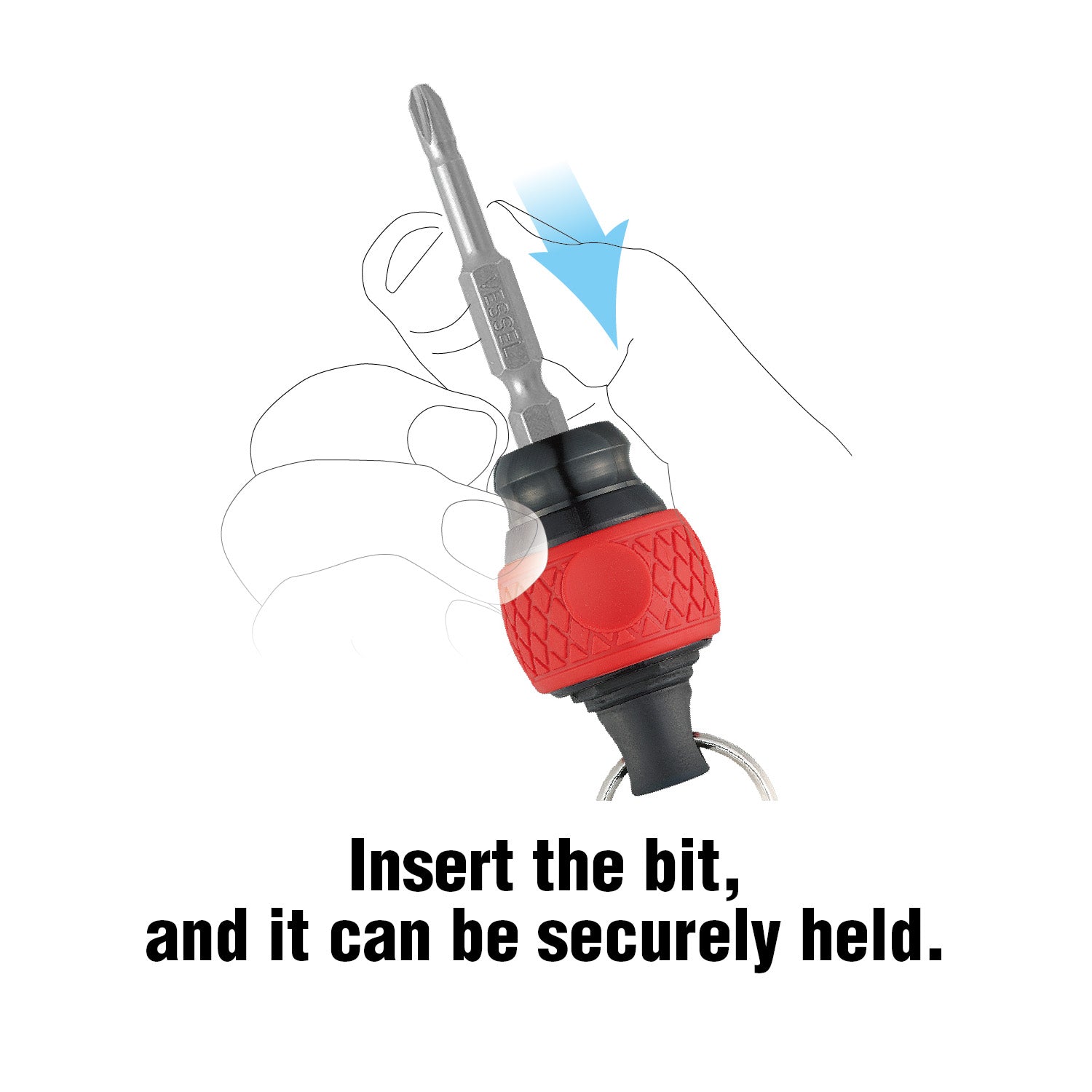 Vessel QB22KU Ball Grip Carrying Bit Holder