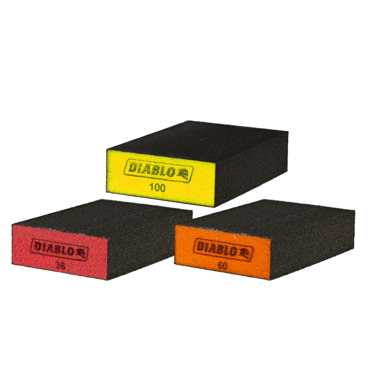 Diablo DFBBLOCAST03P 4-1/2-in. x 2-3/4-in. x 1-in. Assorted Flat Edge Sanding Sponges, 3-Piece