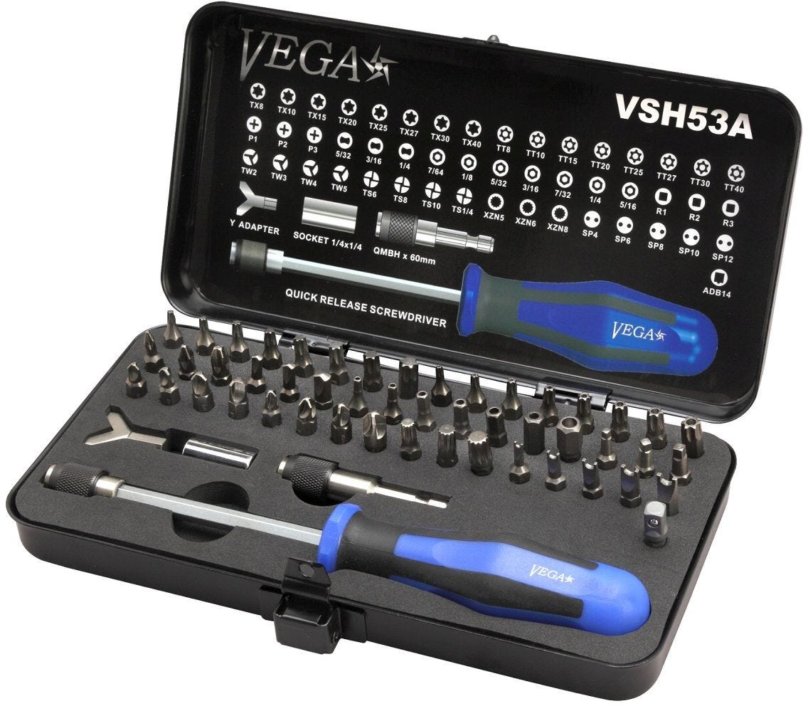 Vega VSH53A 53pc Bit & Hand Driver Set