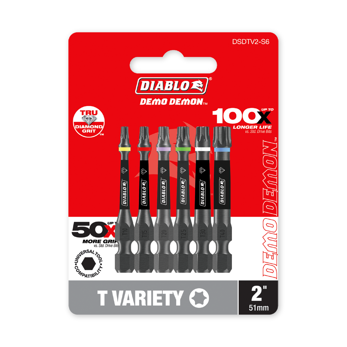 Diablo 2 in. Demon Torx Drive Bit Variety Pack (DSDTV2-S6) in retail packaging