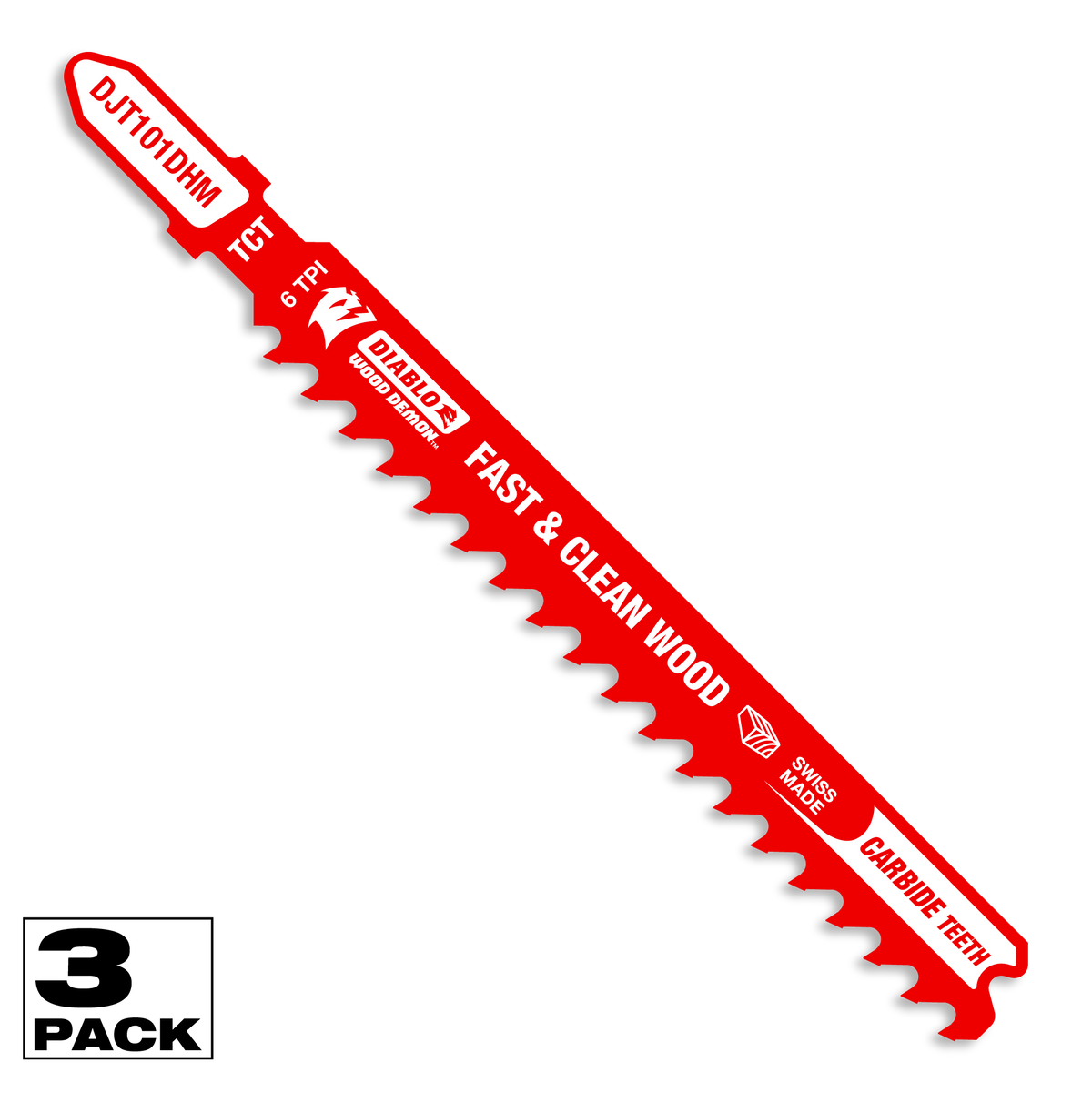 Diablo 4 in. 6 TPI Wood Demon Carbide Teeth Jig Saw Blade for Fast & Clean Cuts (DJT101DHM3)
