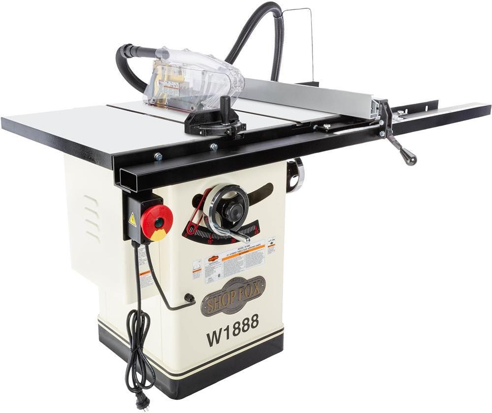 Shop Fox W1888 10-in Hybrid Table Saw With Riving Knife
