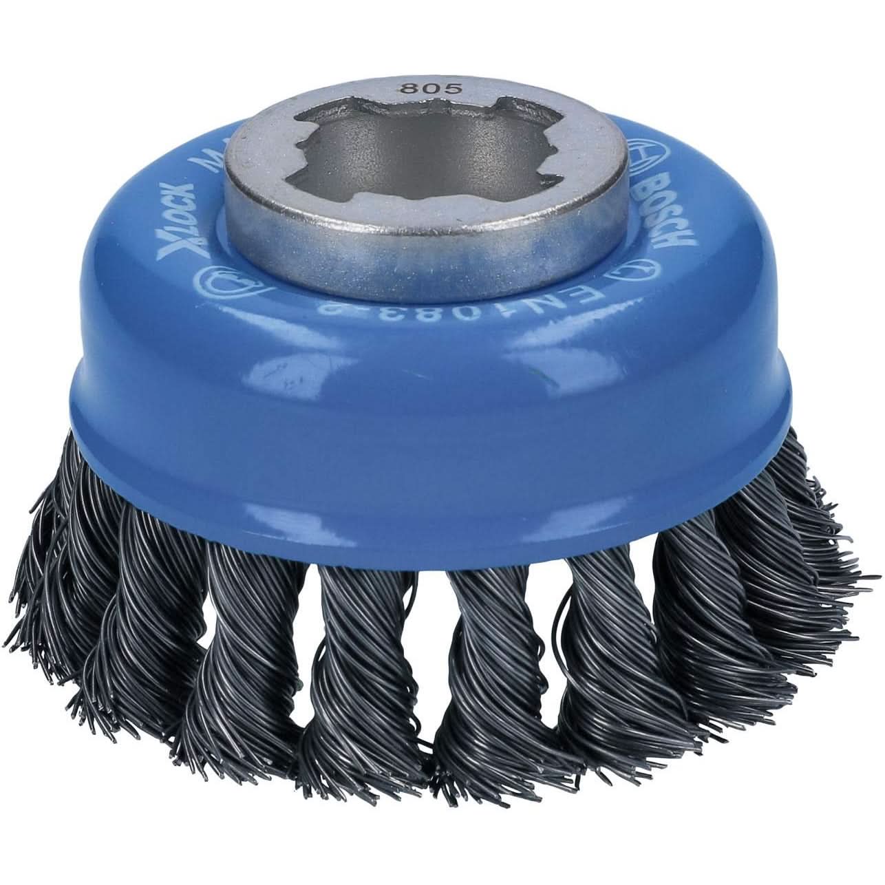 Bosch WBX328 X-Lock 3" Cup Brush, Knotted, Carbon Steel