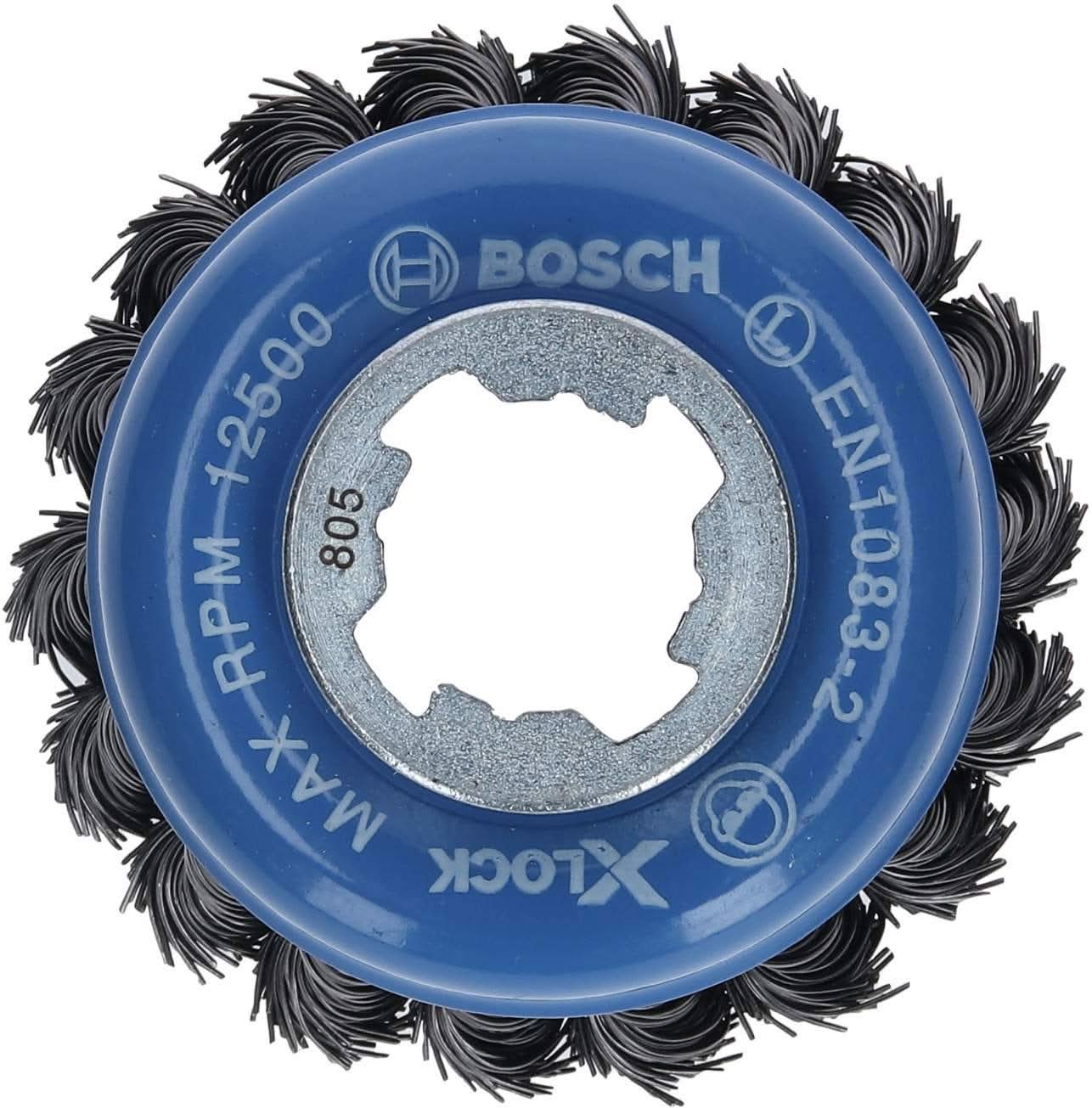Bosch WBX328 X-Lock 3" Cup Brush, Knotted, Carbon Steel
