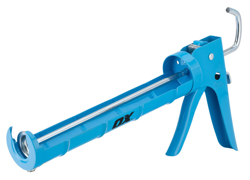 OX OX-T046205 10 oz. half barrel caulk gun with 10:1 thrust ratio