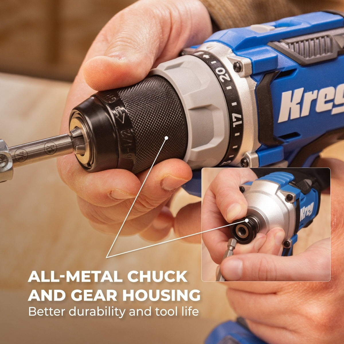 Kreg KPTDR050A 20V Ionic Drive Compact Drill & Driver Combo Kit