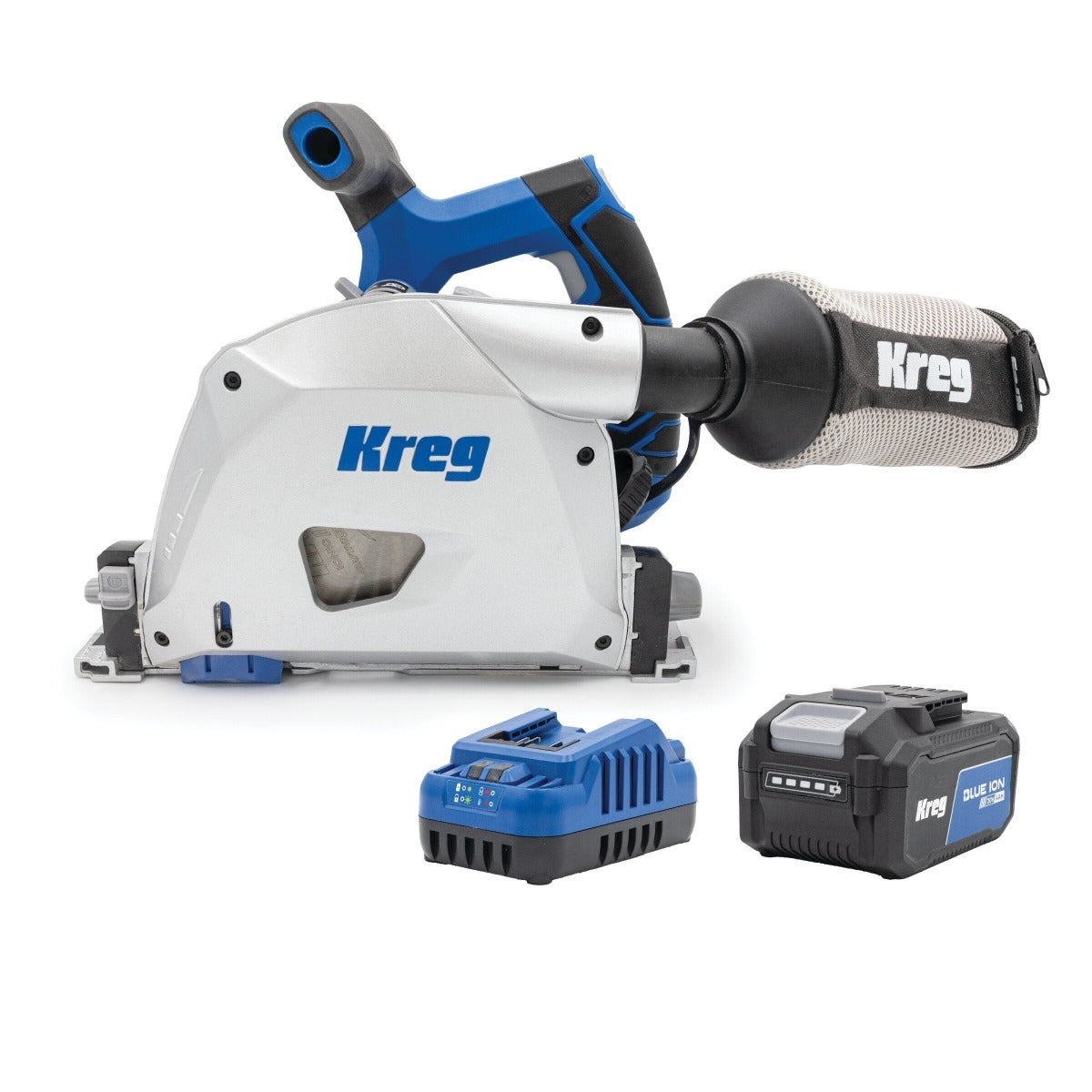 Kreg KPTBPS100A 20V Ionic Drive 6-1/2-in Plunge-Cut Track Saw 4.0Ah Kit